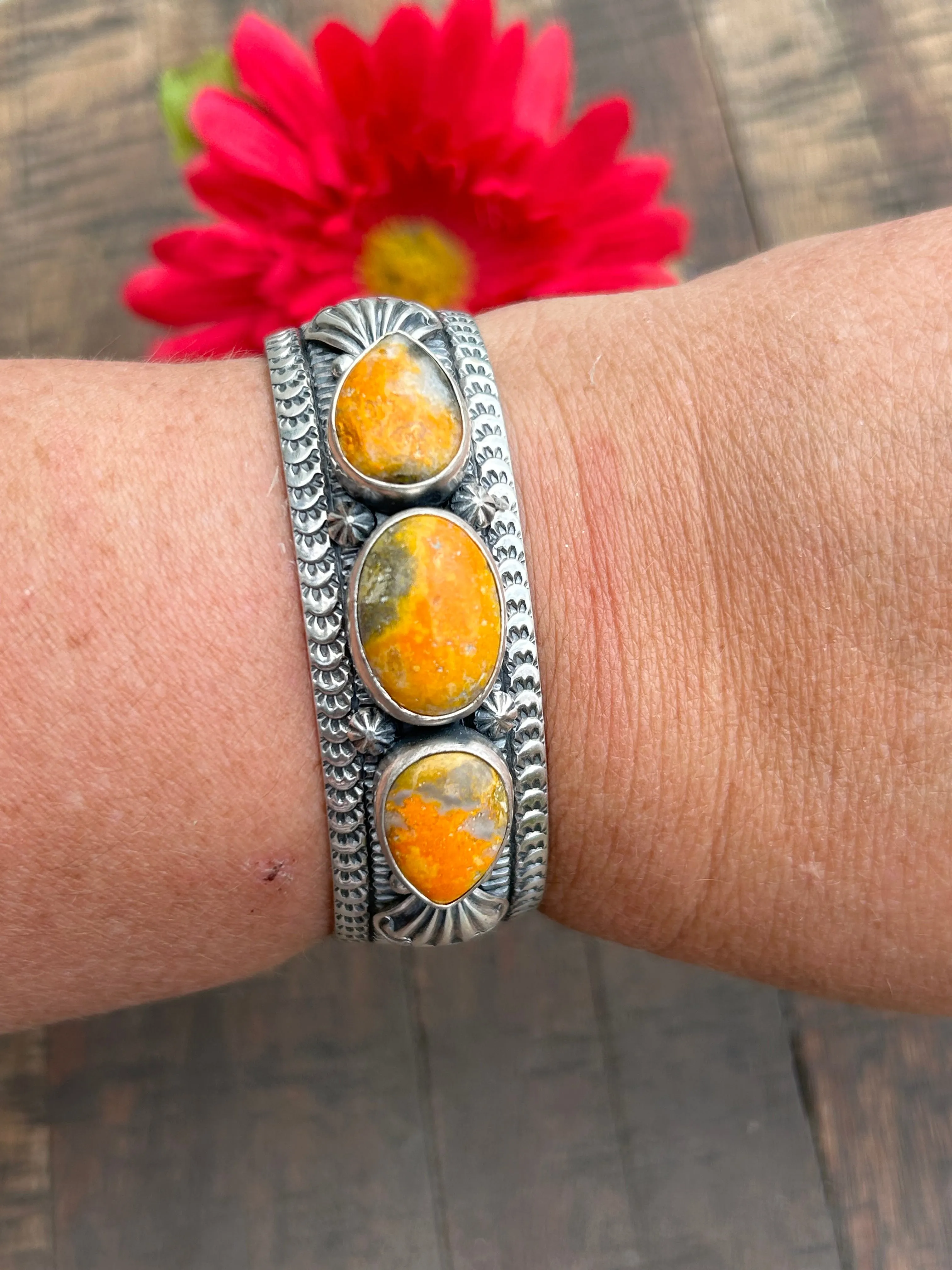 3 Stone Bumblebee Cuff- B