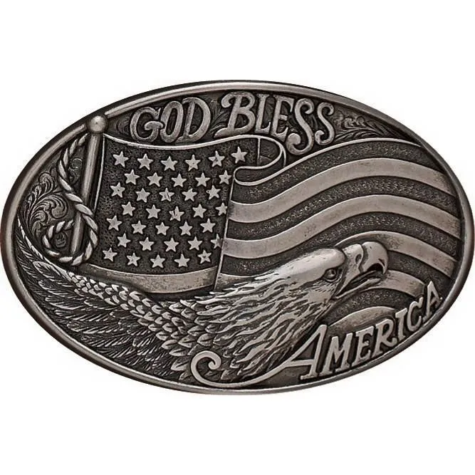 37016 God Bless America Belt Buckle