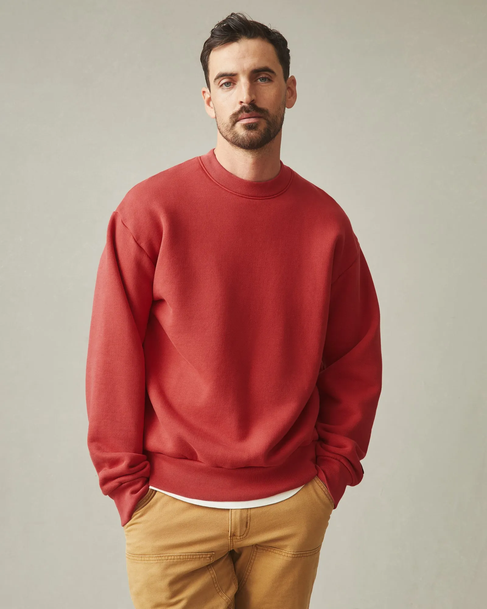 American Vintage Crew Sweatshirt - Washed Red