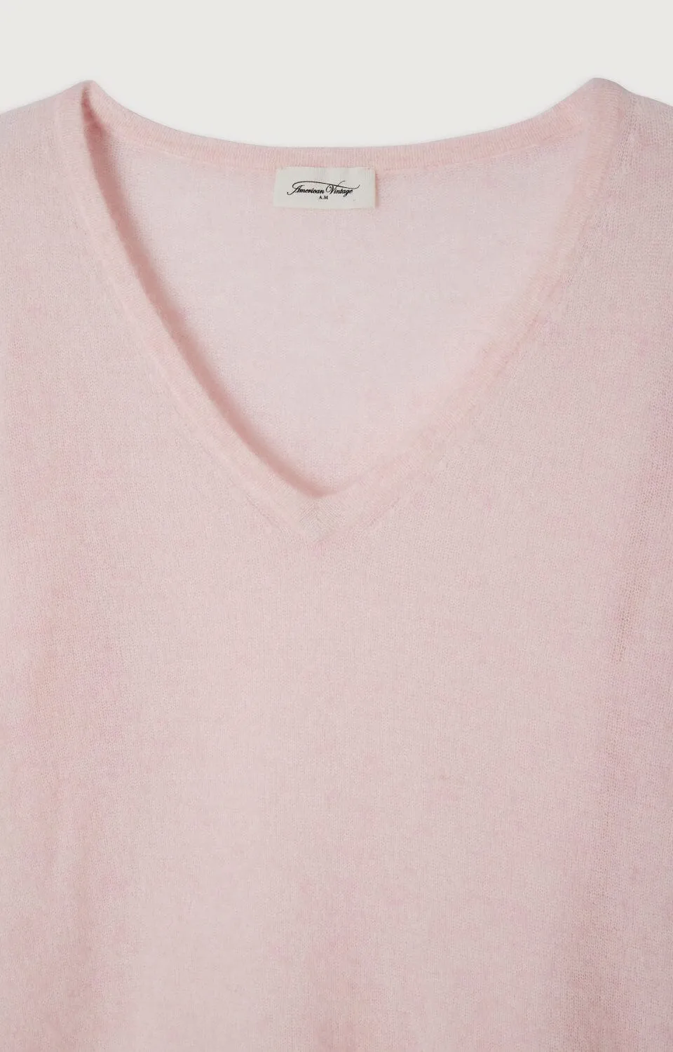 American Vintage Xinow V-neck Jumper- Rosy