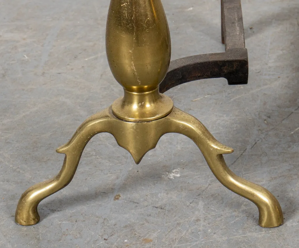 Brass Andirons, Pair