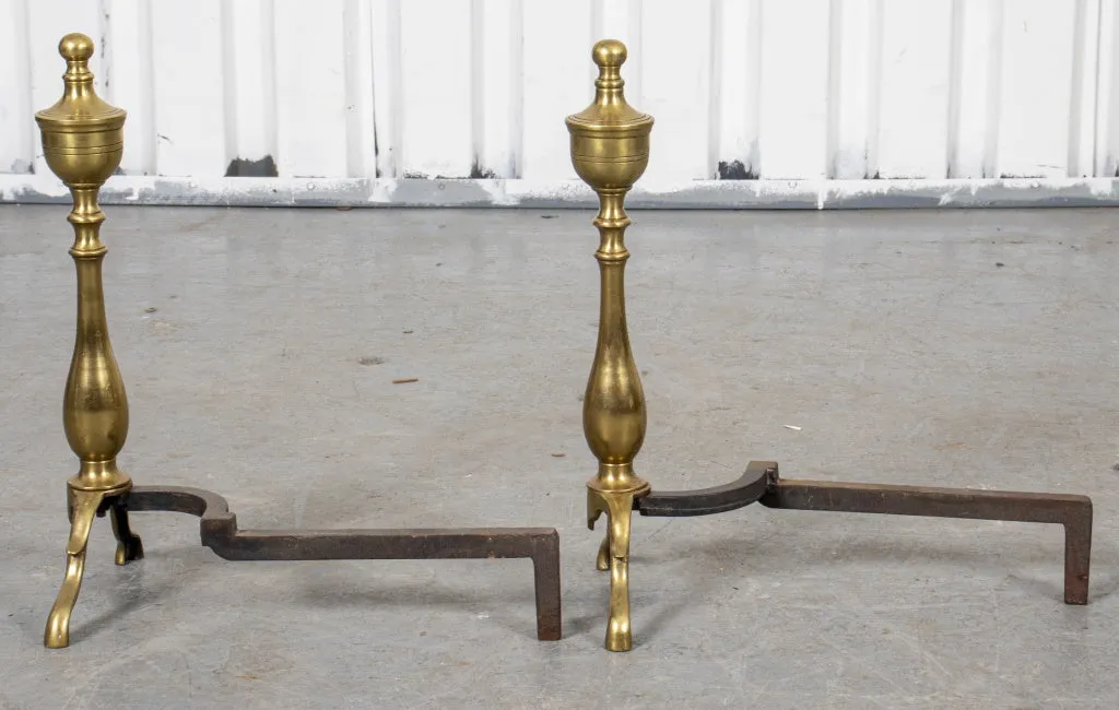 Brass Andirons, Pair