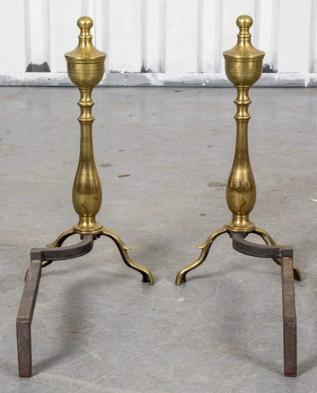 Brass Andirons, Pair