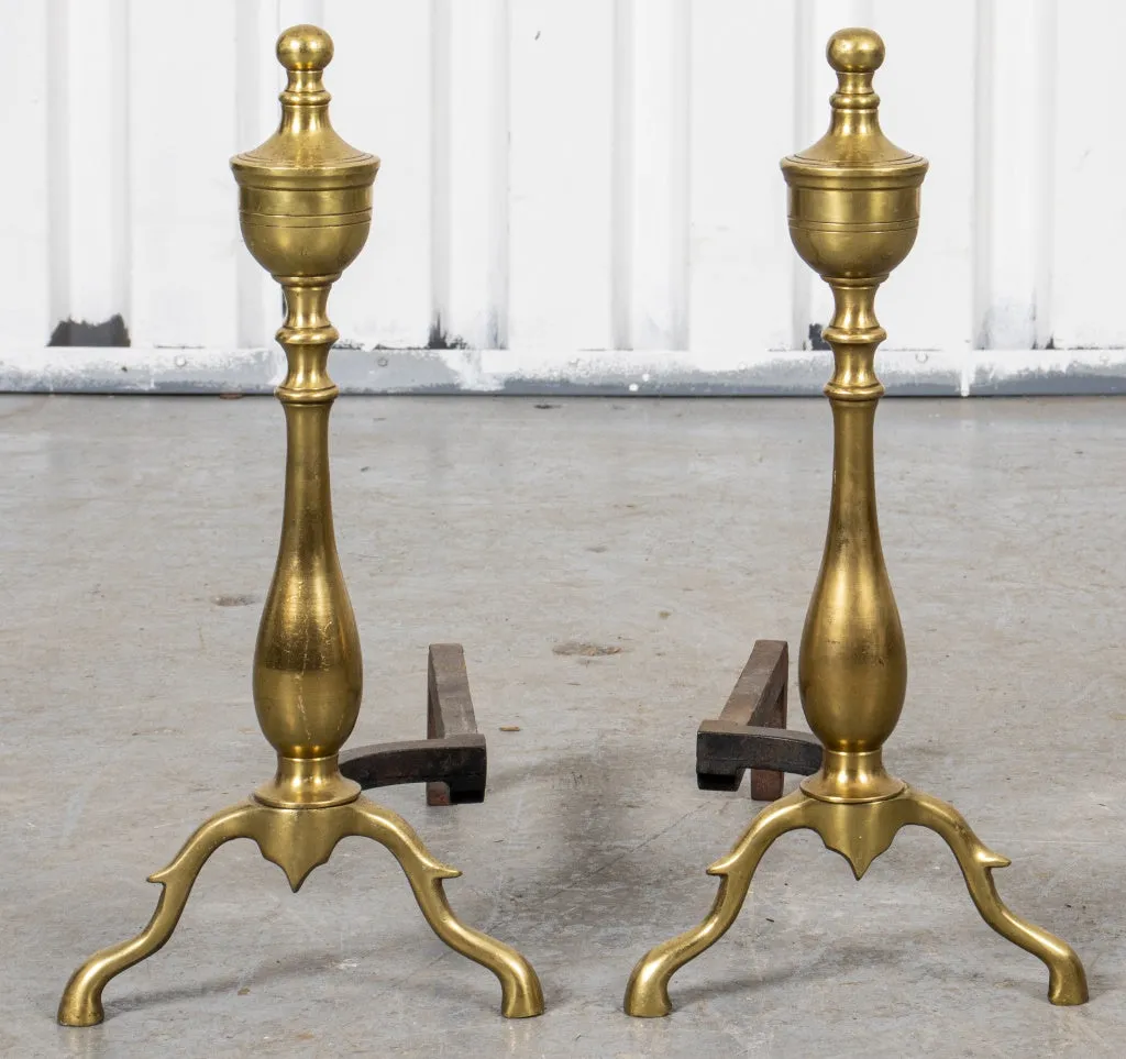 Brass Andirons, Pair