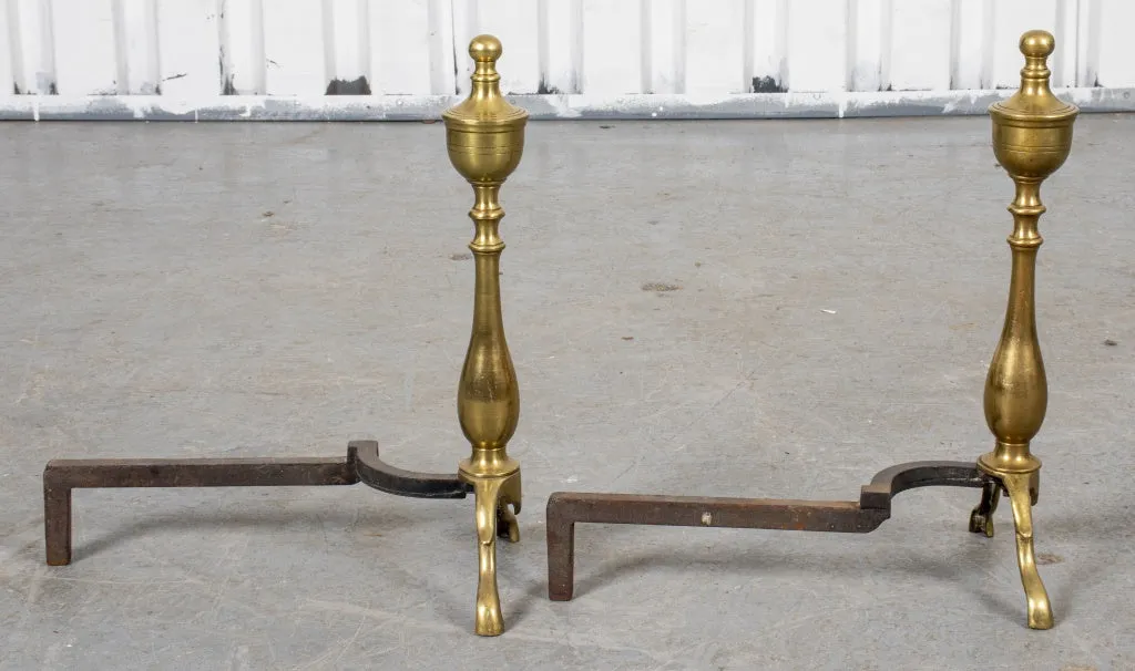 Brass Andirons, Pair