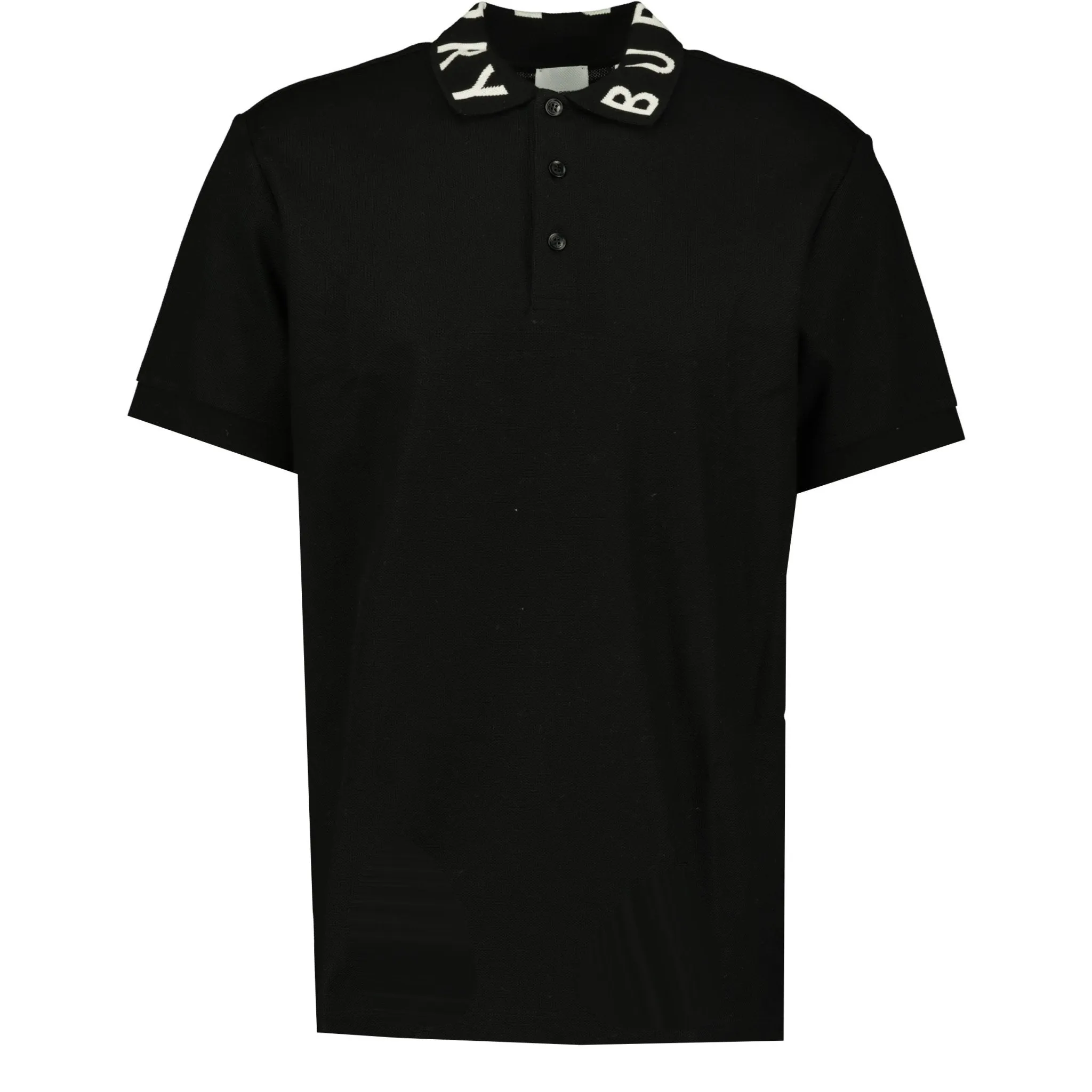 BURBERRYLogo Collar Polo T-Shirt Black