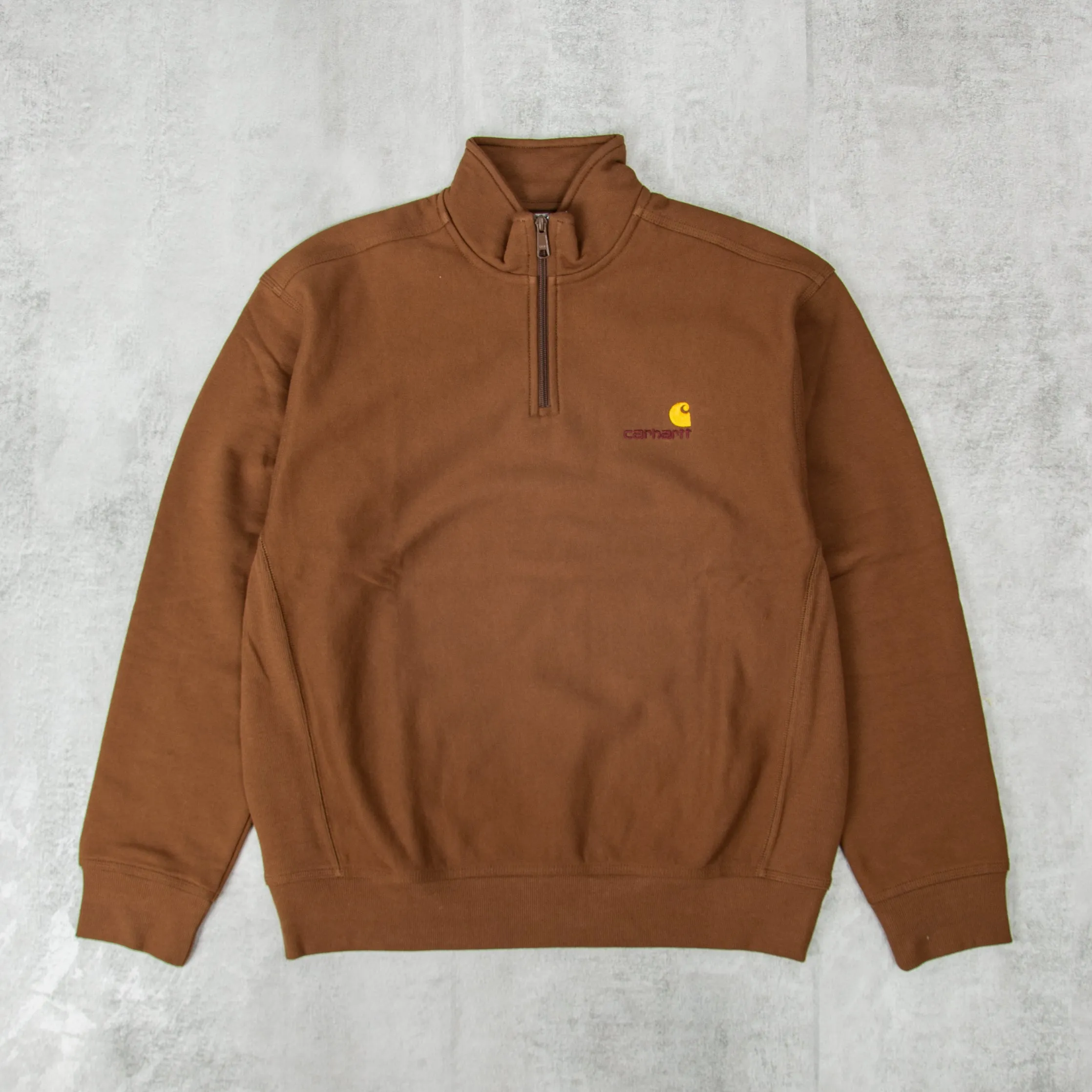 Carhartt WIP Half Zip American Script Sweat - Lumber