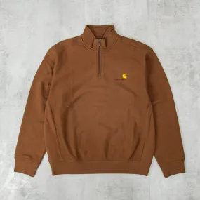 Carhartt WIP Half Zip American Script Sweat - Lumber