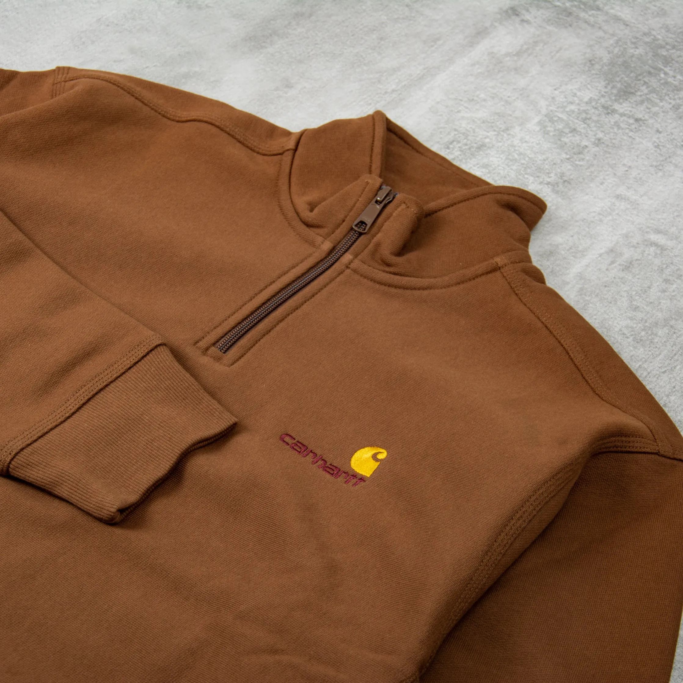 Carhartt WIP Half Zip American Script Sweat - Lumber