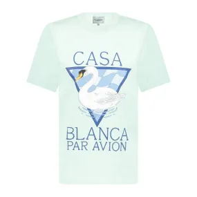 CASABLANCA PAR AVIAN SCREEN PRINTED T-SHIRT MINT GREEN