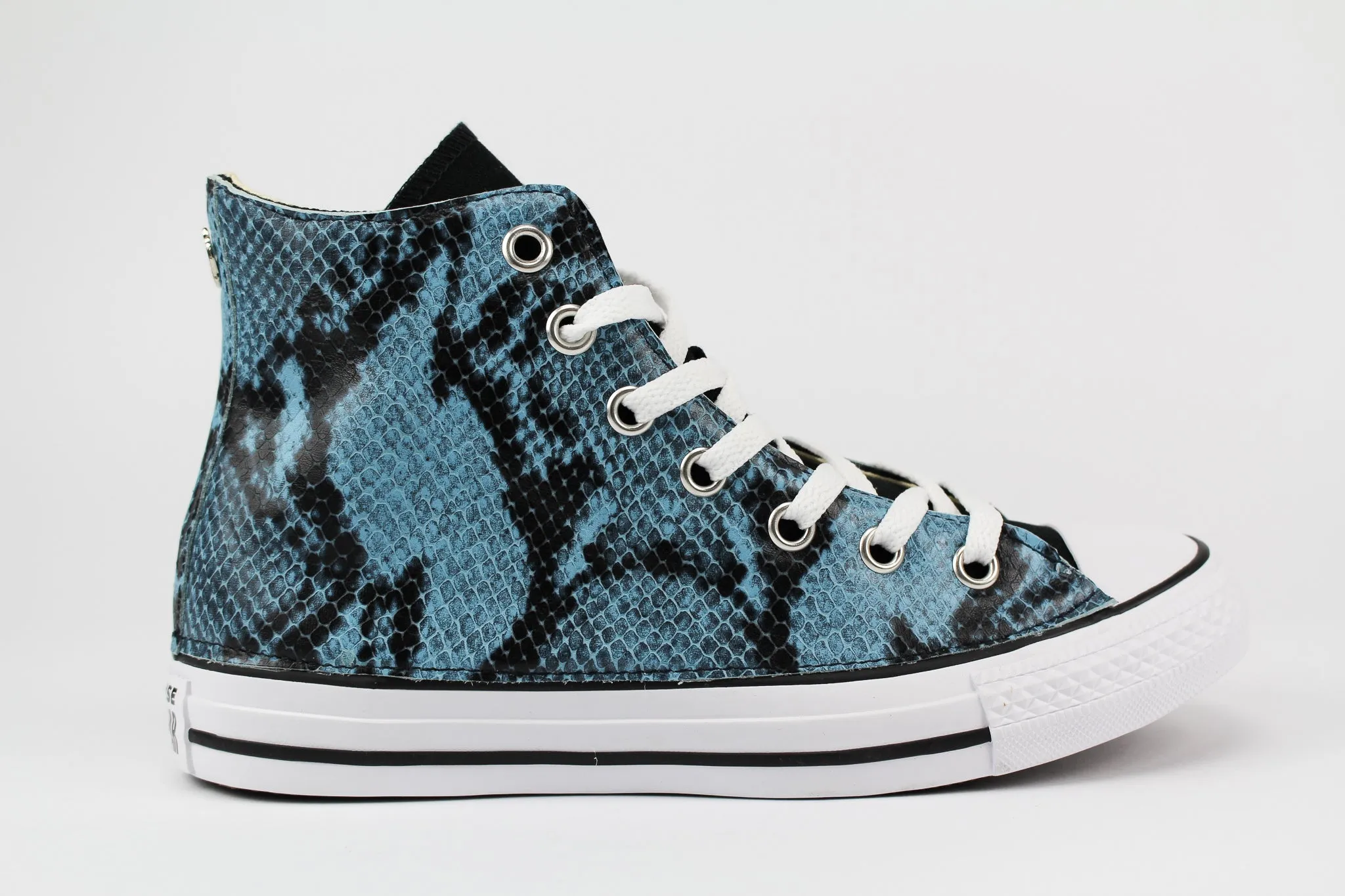 Converse All Star Black Pitone Azzurro