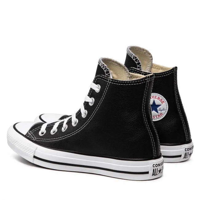 Converse Chuck Taylor Pelle Nero Bianco Alta 132170C