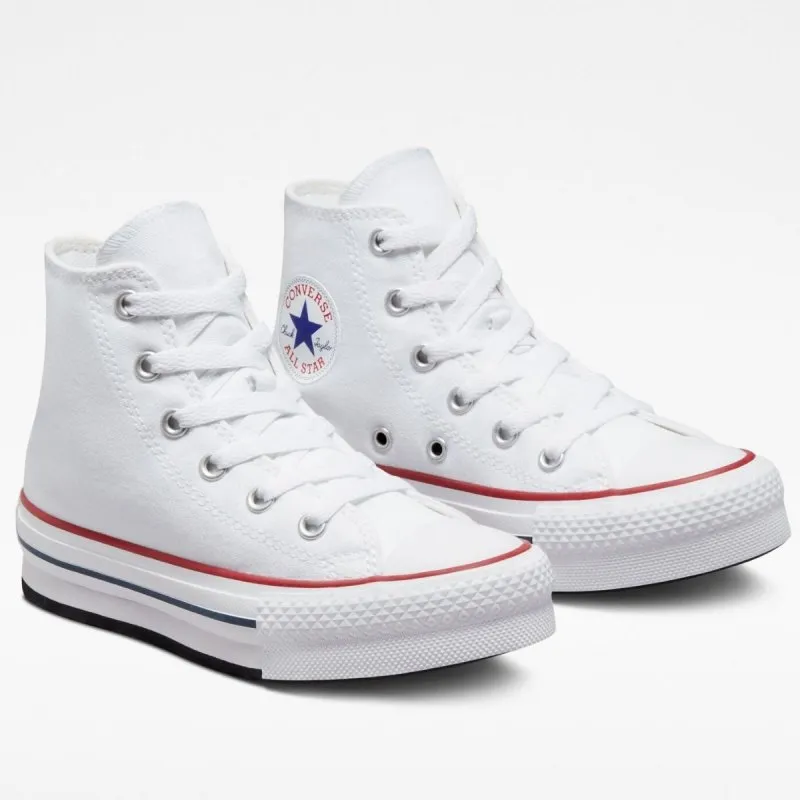 Converse girl's sneakers shoe in canvas Chuck Taylor All Star Eva Lift Hi 272856C white red blue 