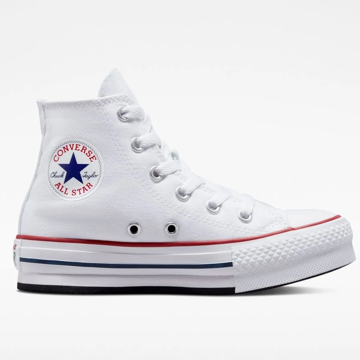 Converse girl's sneakers shoe in canvas Chuck Taylor All Star Eva Lift Hi 272856C white red blue 