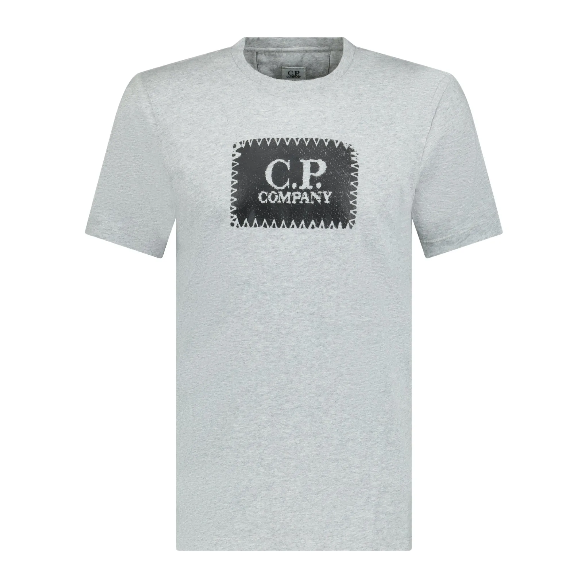 CP COMPANY STITCH LOGO PRINT T-SHIRT GREY