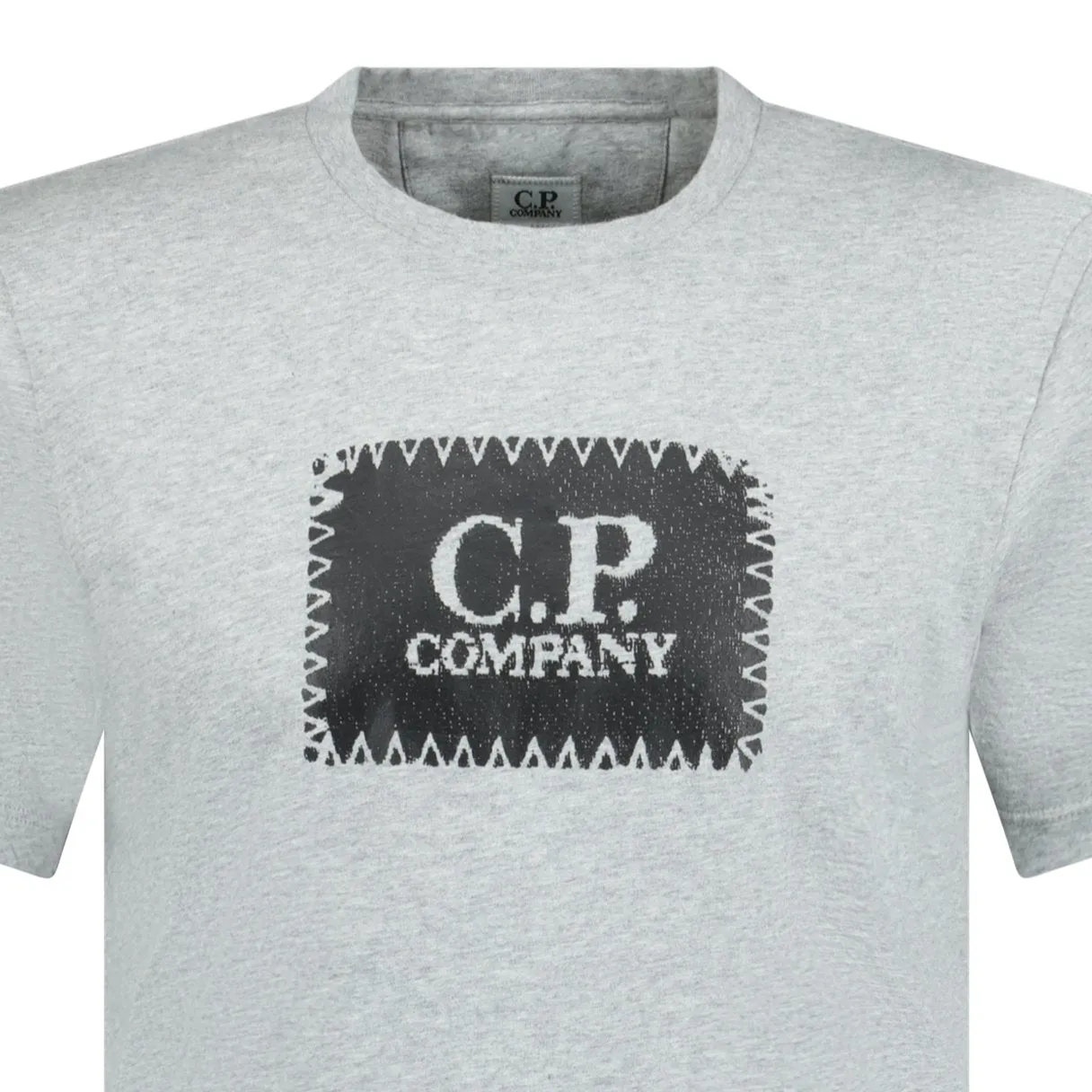 CP COMPANY STITCH LOGO PRINT T-SHIRT GREY