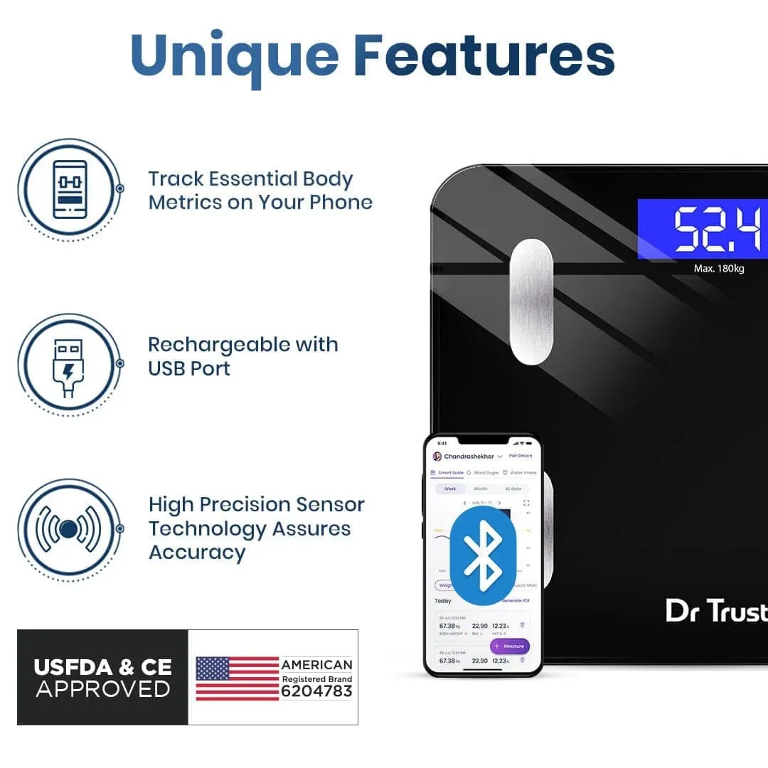 Dr Trust USA Smart Body Fat and Body Composition Scale Analyser 2.0 for Body Weight 509