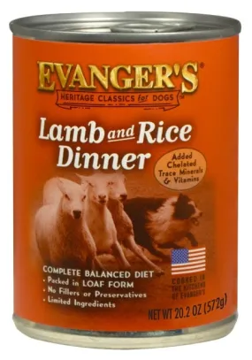 Evangers Classic Lamb and Rice Dinner Canned Dog Food