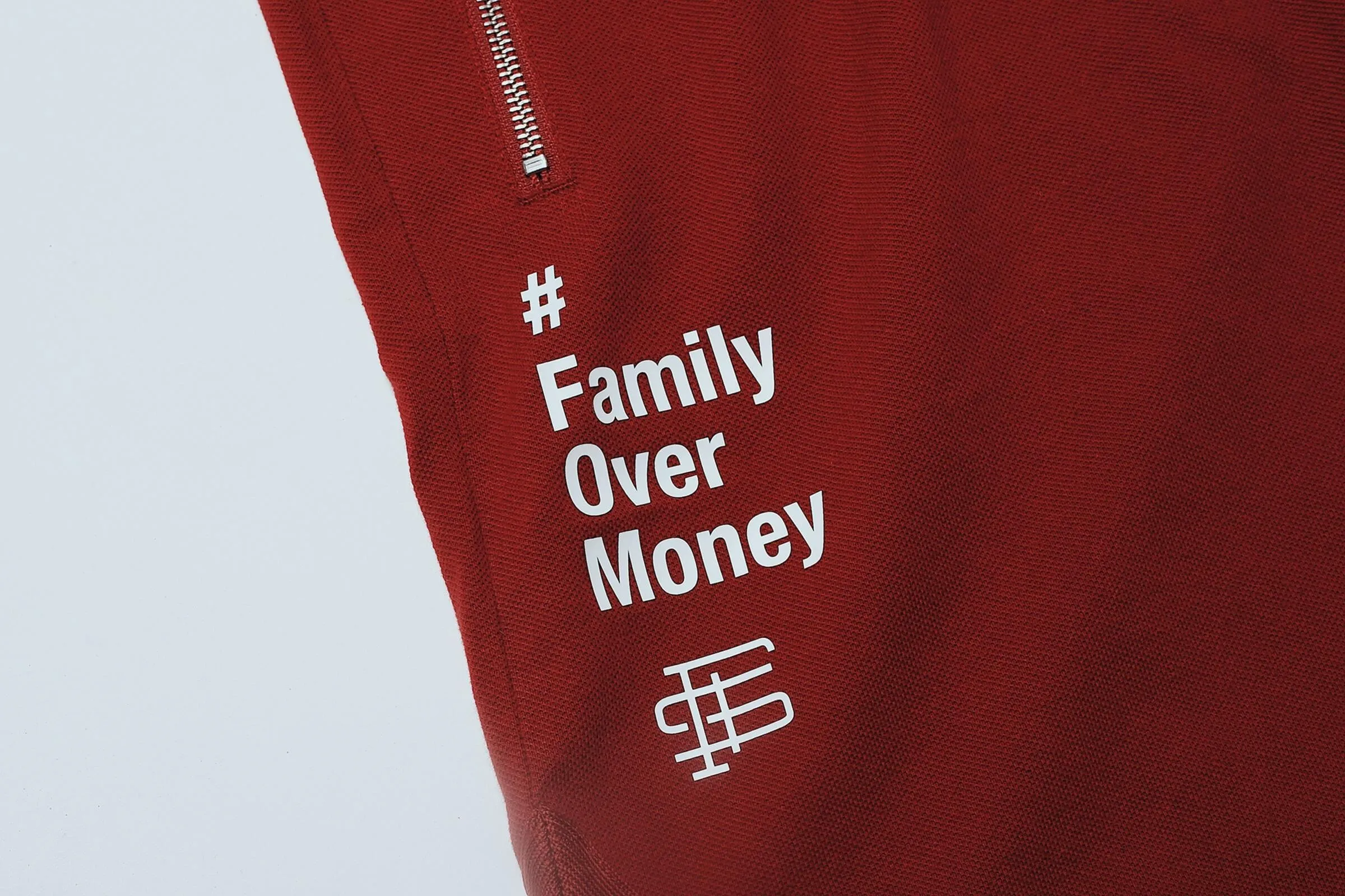 Fly Supply Family Over Money Pique Shorts in Burgundy