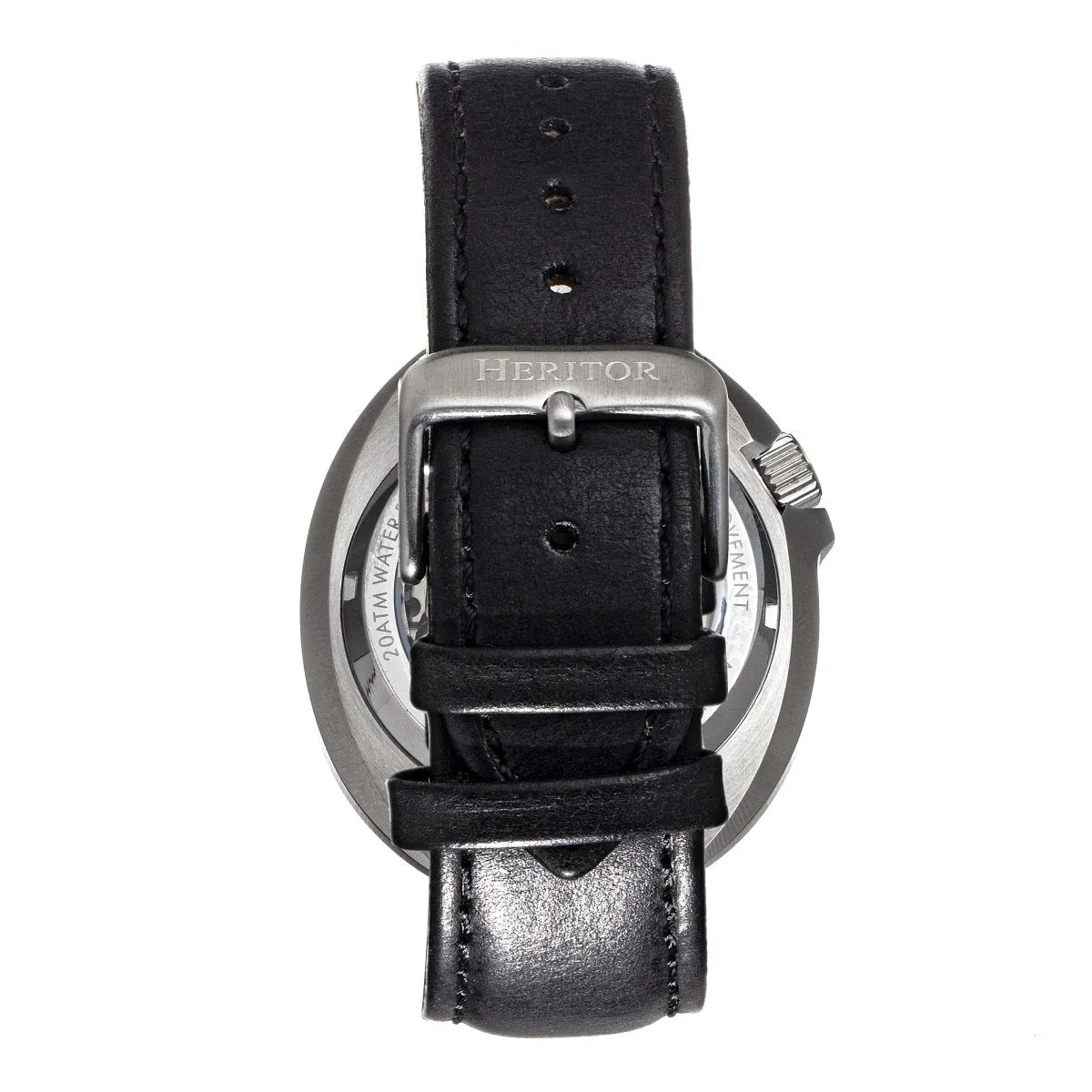 Heritor Automatic Pierce Leather-Band Watch w/Date