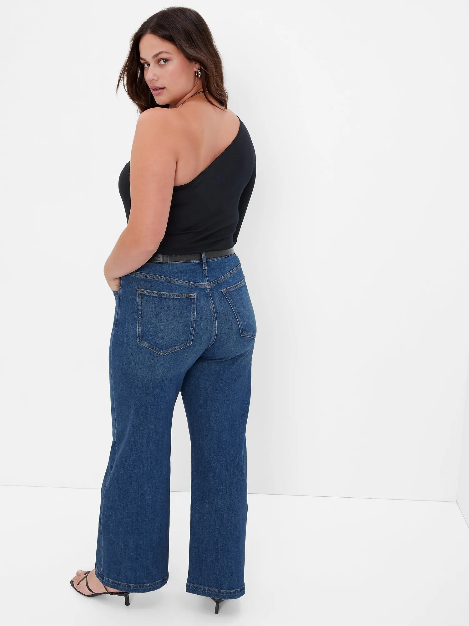 High Rise Stride Wide-Leg Jeans with Washwell