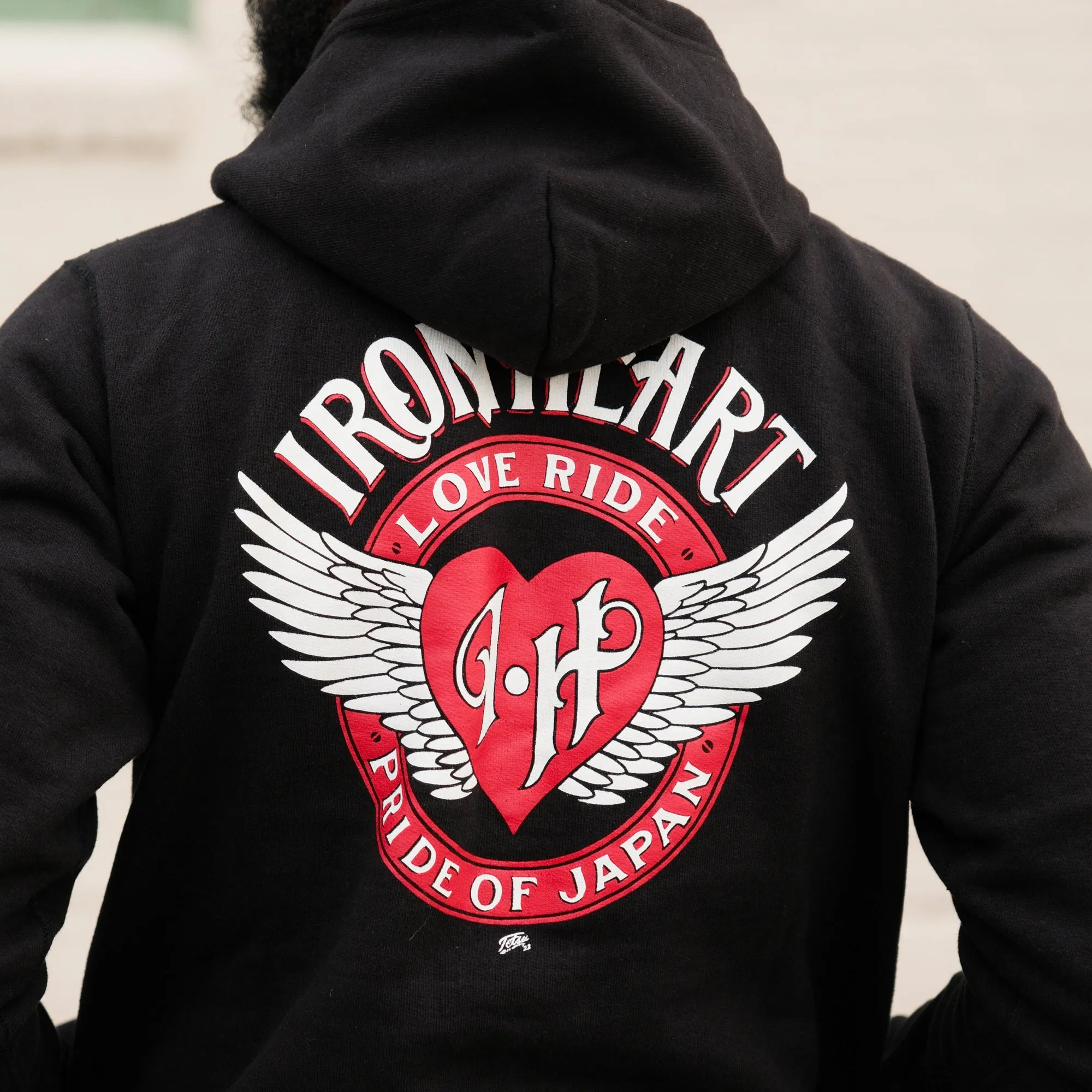 Iron Heart IHSW-66-BLK 14oz Ultra Heavyweight Loopwheel Cotton Zippered Hoodie Black FINAL SALE