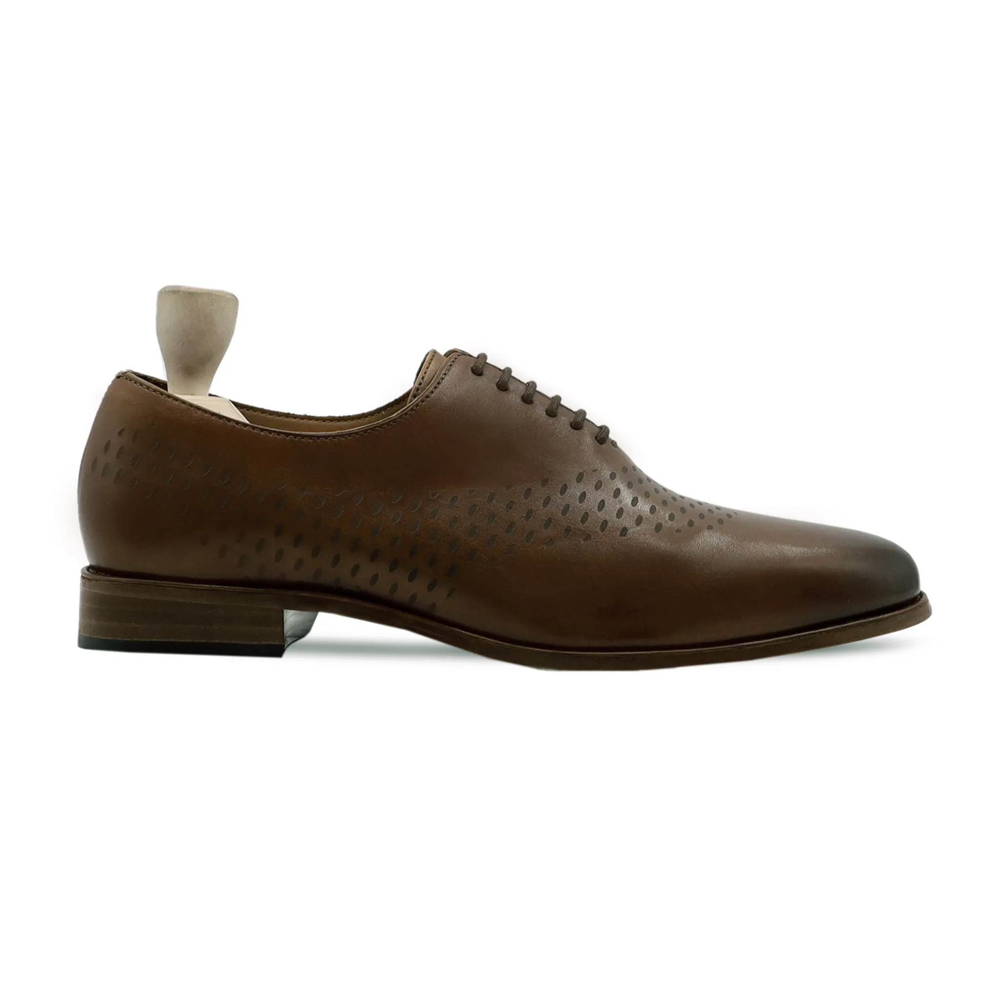 Jhung - Men's  Brown Calf Leather Wholecut Shoe