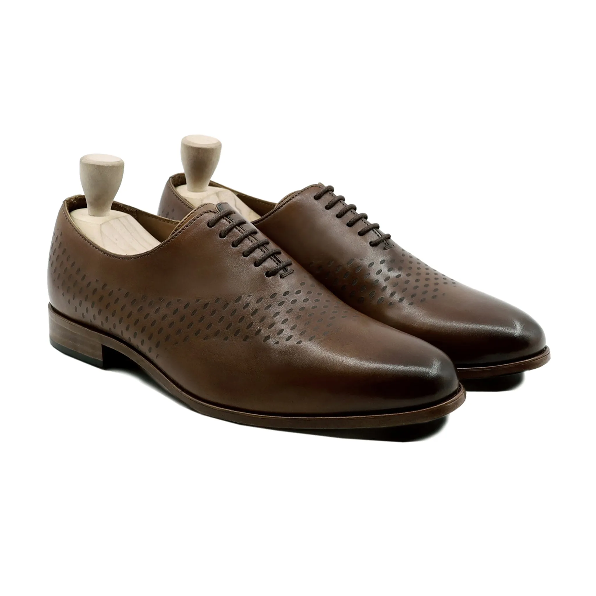 Jhung - Men's  Brown Calf Leather Wholecut Shoe