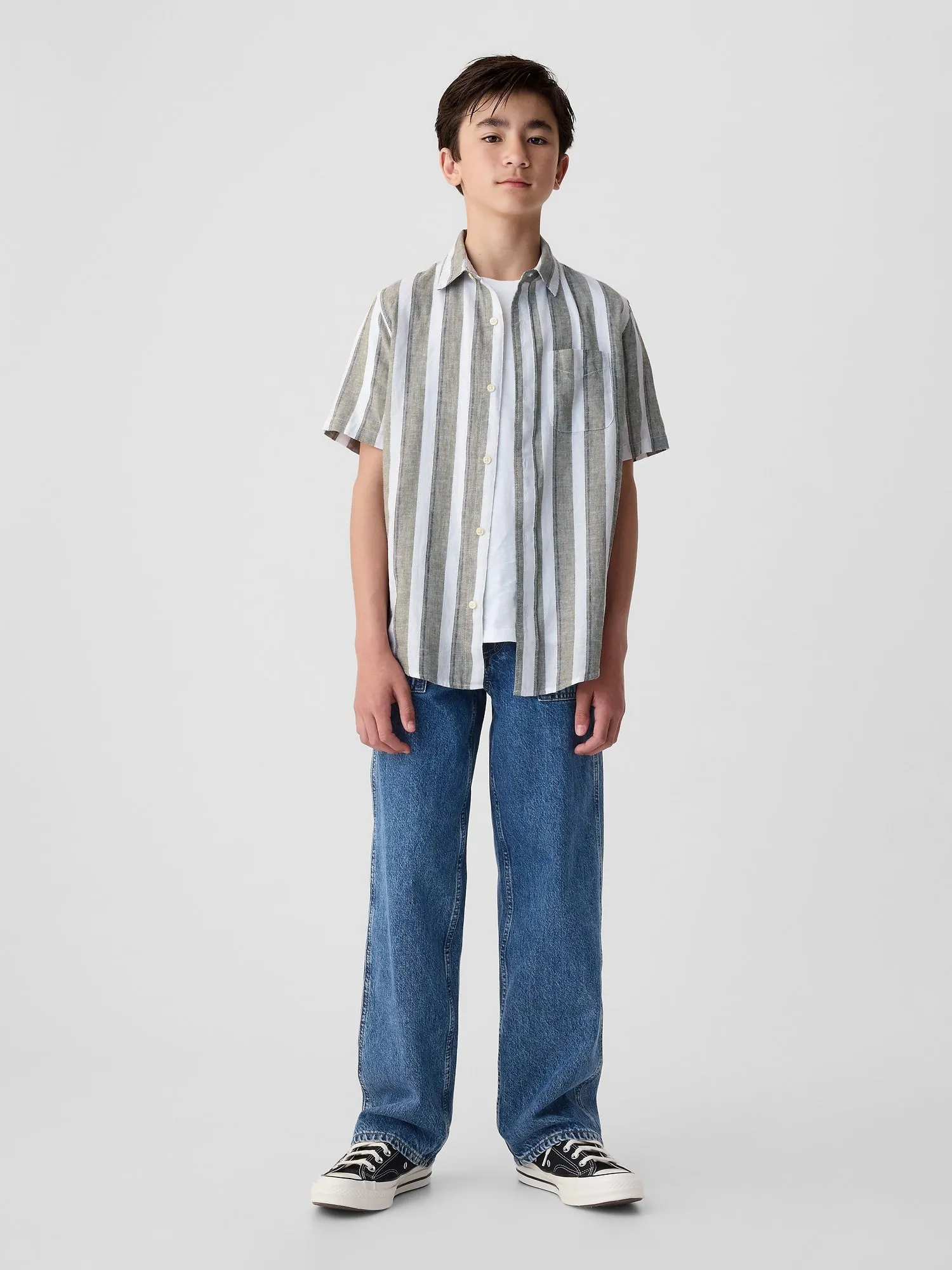 Kids Linen-Blend Shirt