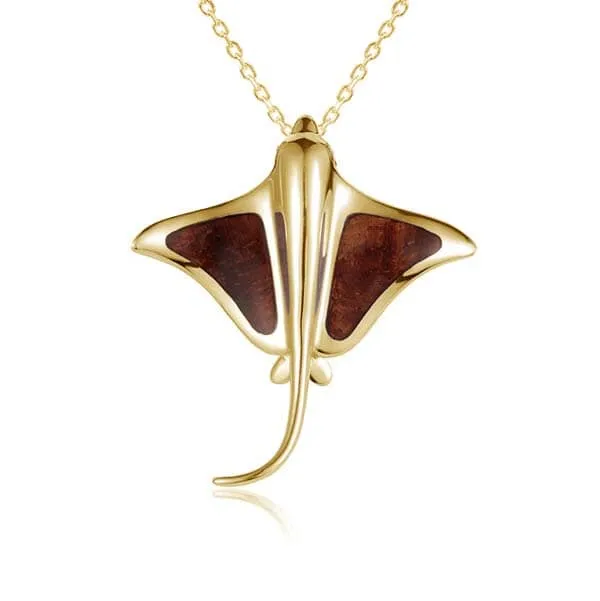 Koa Wood Eagle Ray Pendant