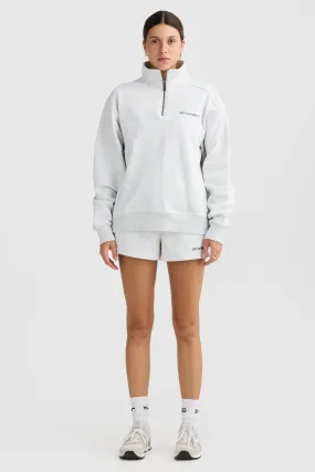 Lena Quarter Zip White Marle