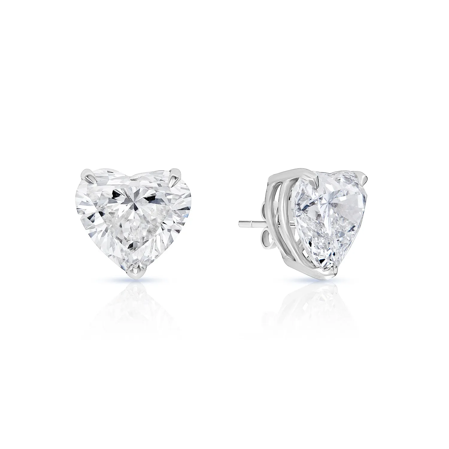 Lilianna 6 Carat H VS2 Heart Shape Lab Grown Diamond Stud Earrings in 14k White Gold