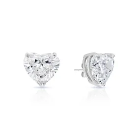 Lilianna 6 Carat H VS2 Heart Shape Lab Grown Diamond Stud Earrings in 14k White Gold