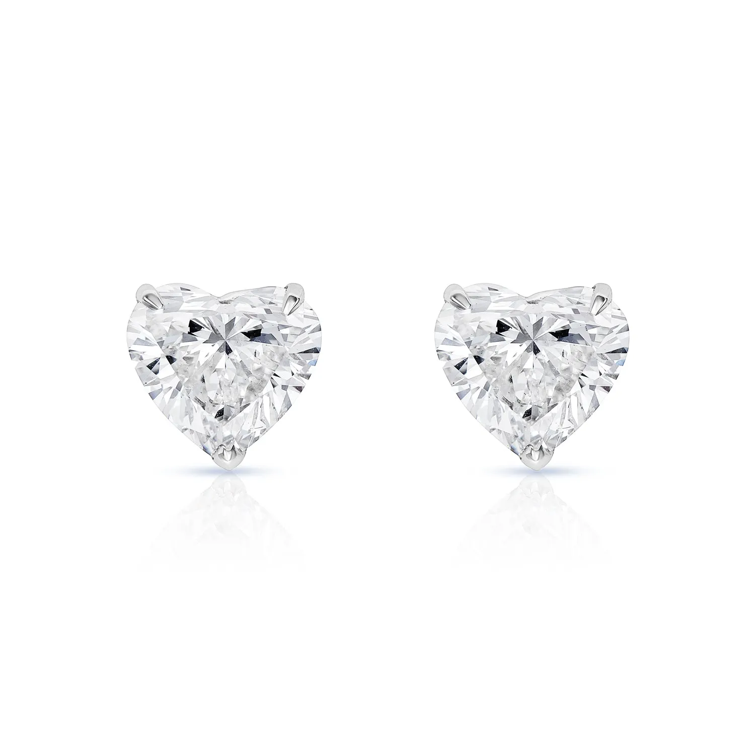 Lilianna 6 Carat H VS2 Heart Shape Lab Grown Diamond Stud Earrings in 14k White Gold