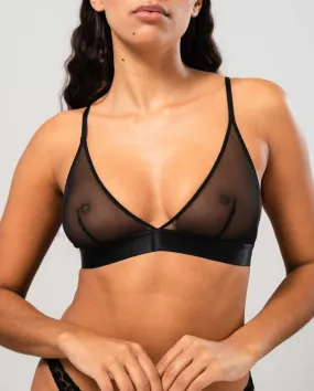 Black Mesh Triangle Bralette - Optimized entitling.