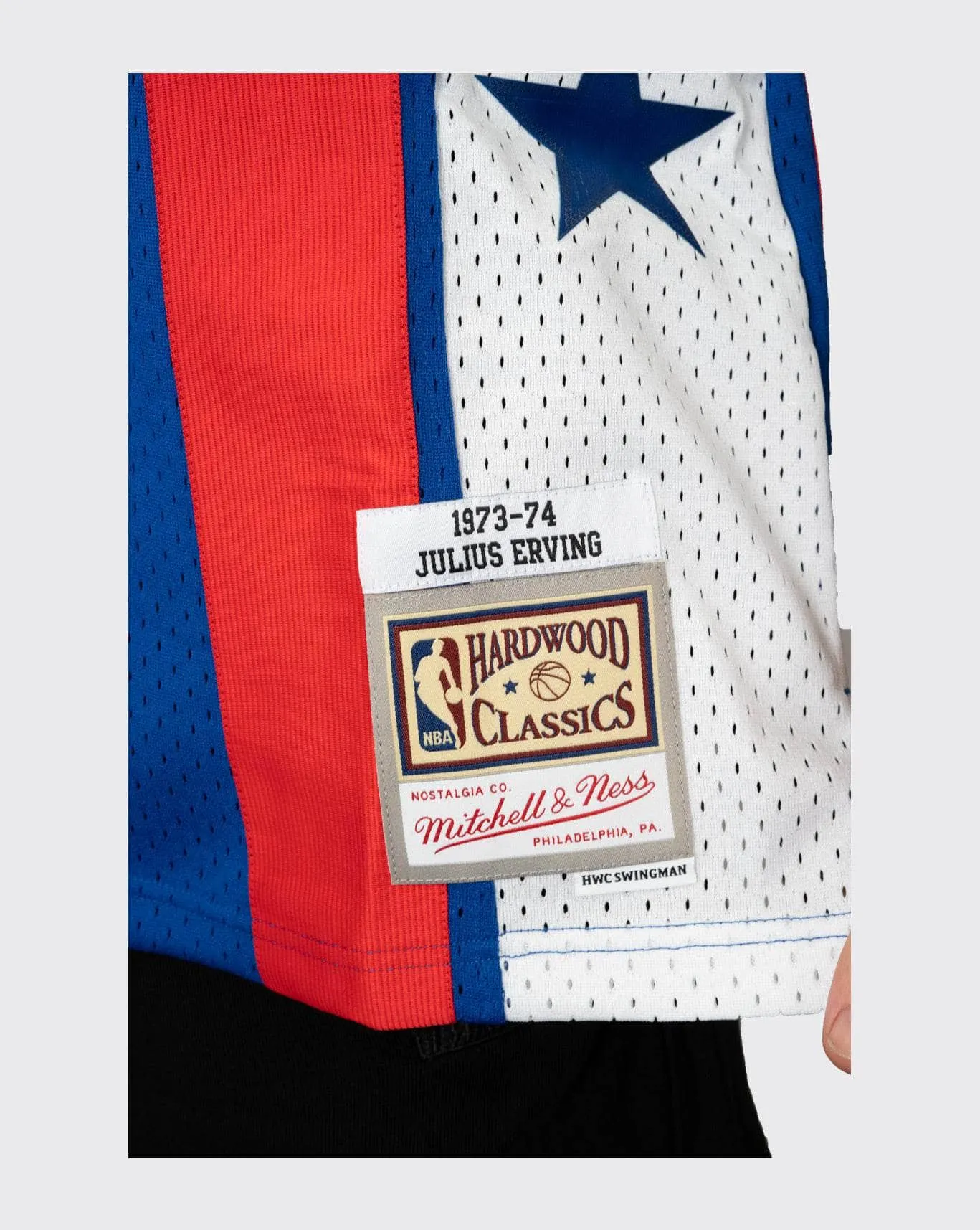 mitchell and ness nets erving 73-74 jersey blue