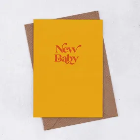 'New Baby' Retro Greetings Card