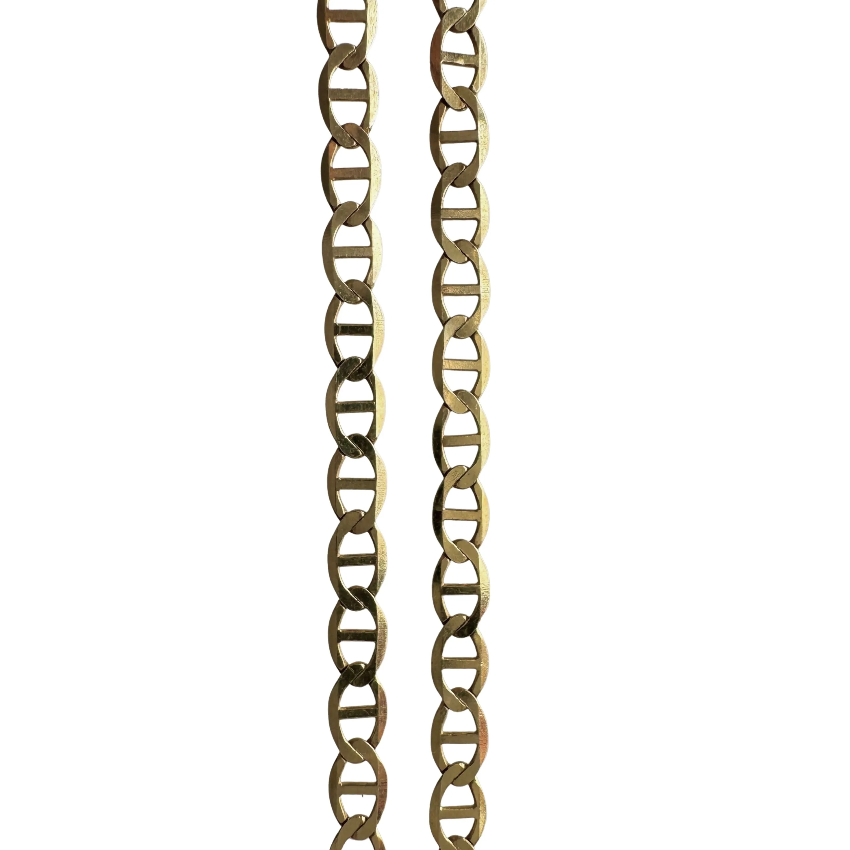 P R E - L O V E D // classic mariner / 10k yellow gold flat mariner anchor link chain / 16.25, 2.4g