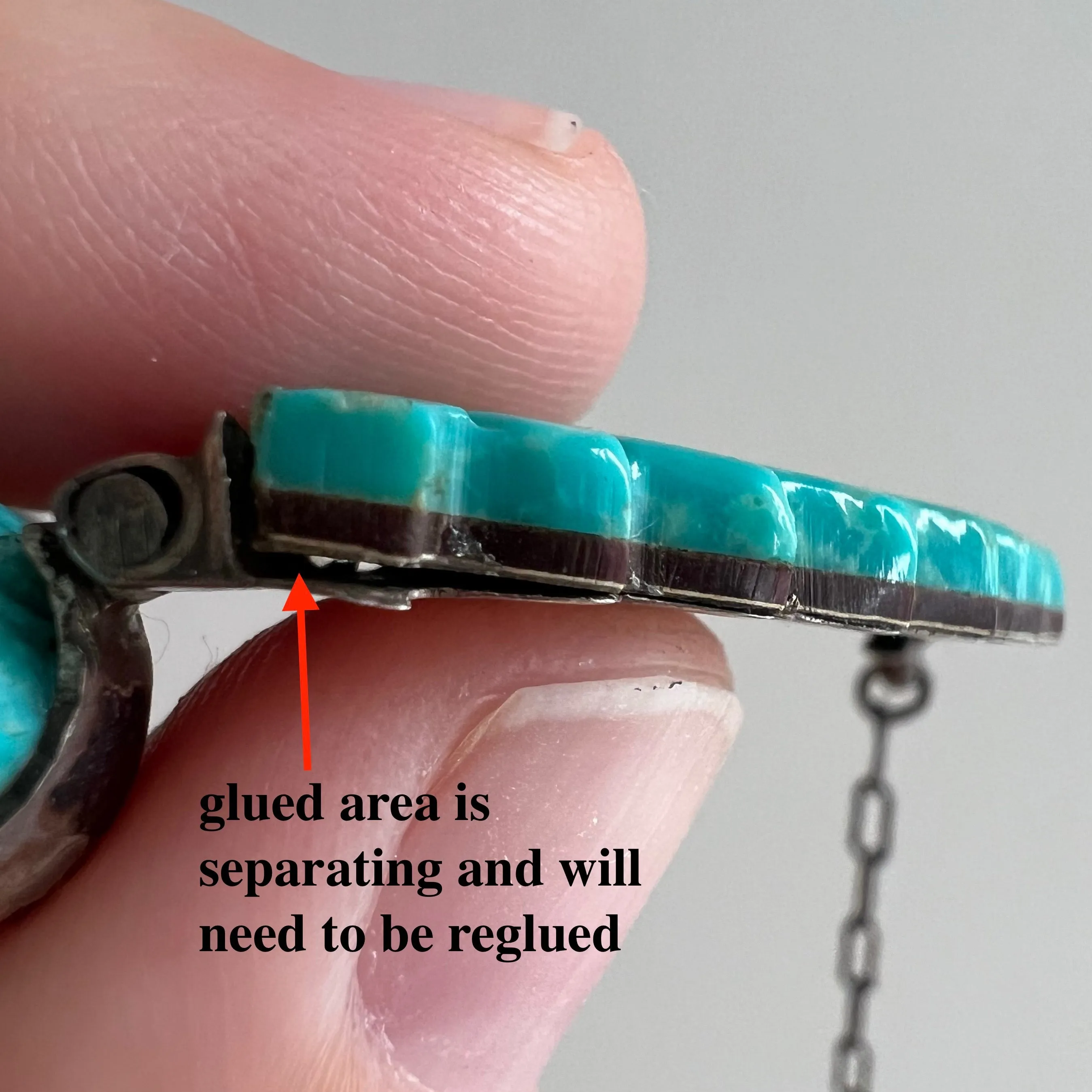 P R E - L O V E D // ready for flight / sterling silver and turquoise artist signed eagle necklace / a necklace