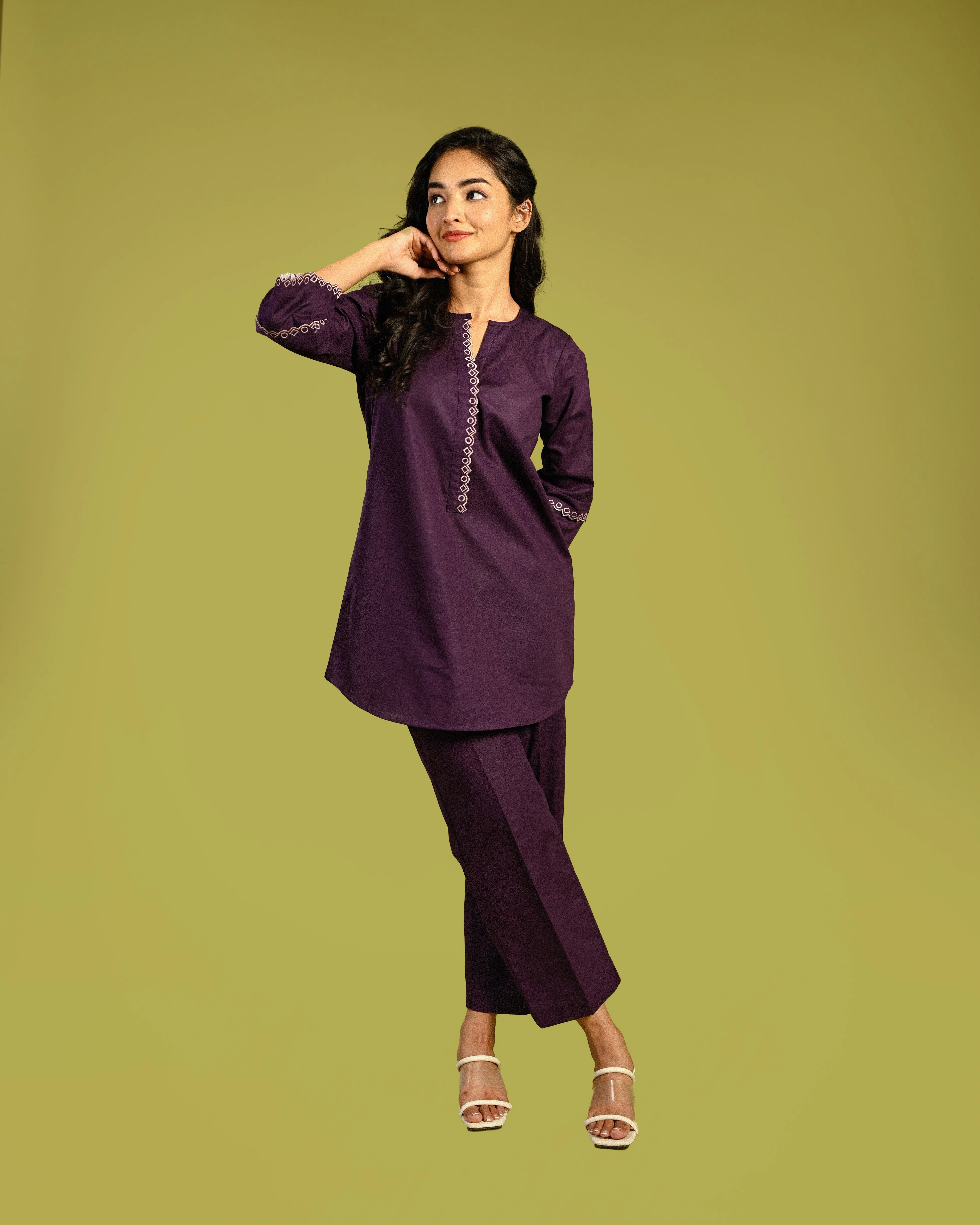 Purple linen co-ord set