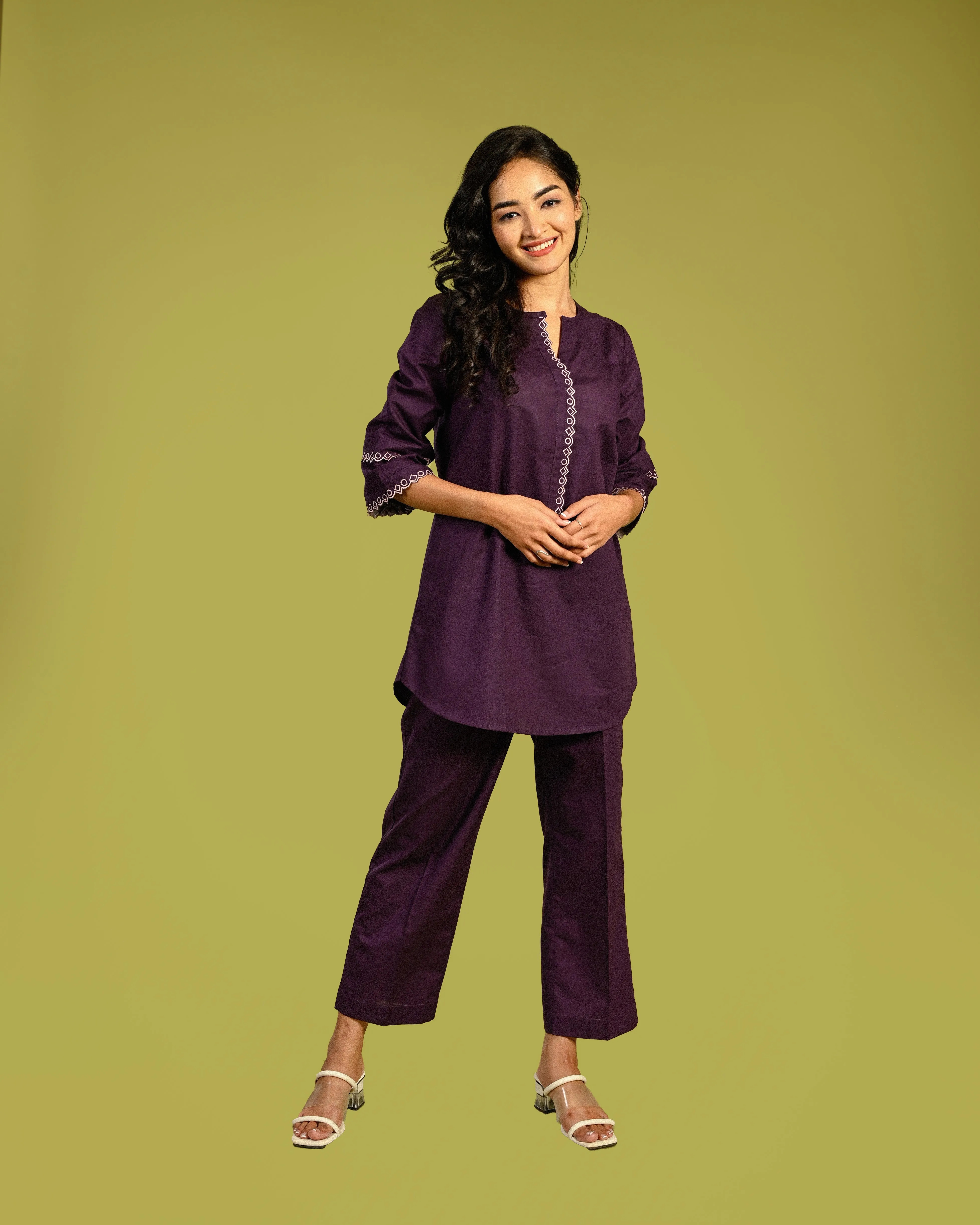 Purple linen co-ord set