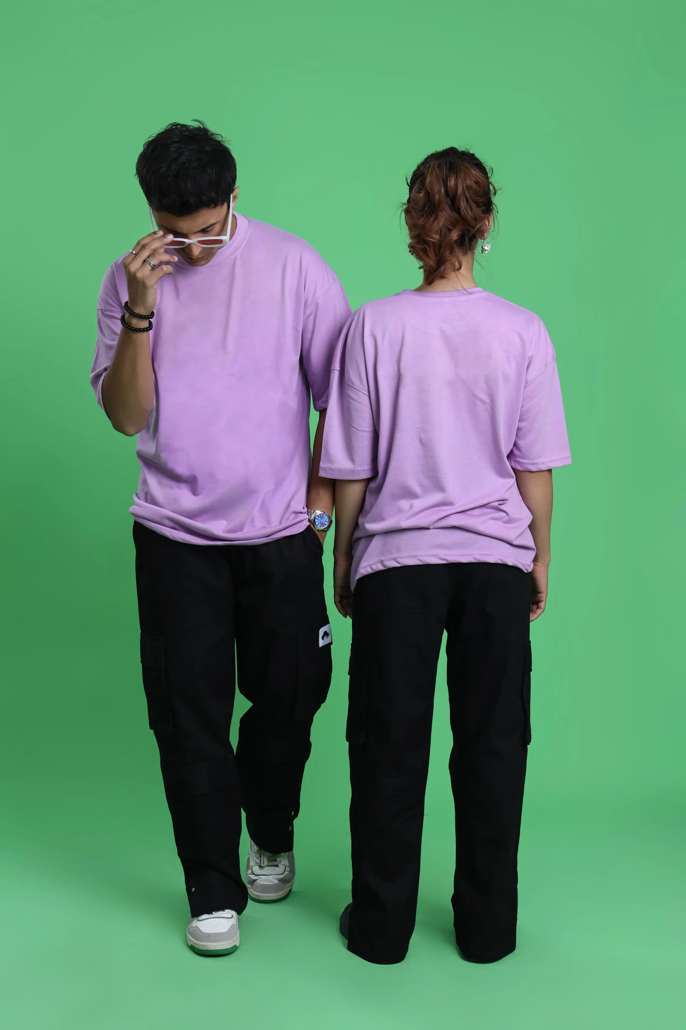 PURPLE OVERSIZED BASIC T-SHIRT