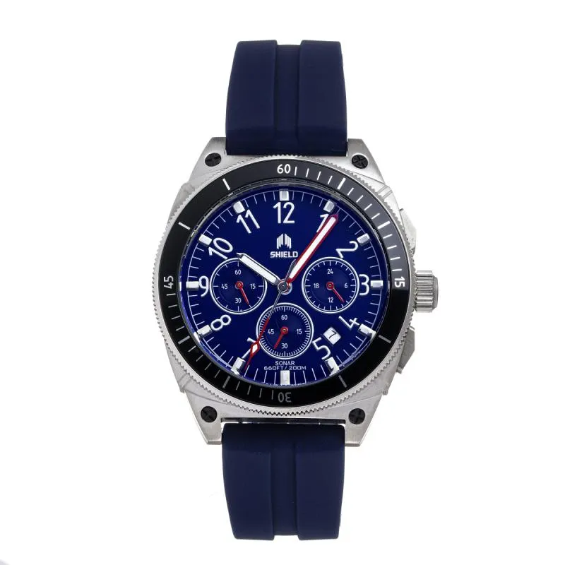 Shield Sonar Chronograph Strap Watch w/Date