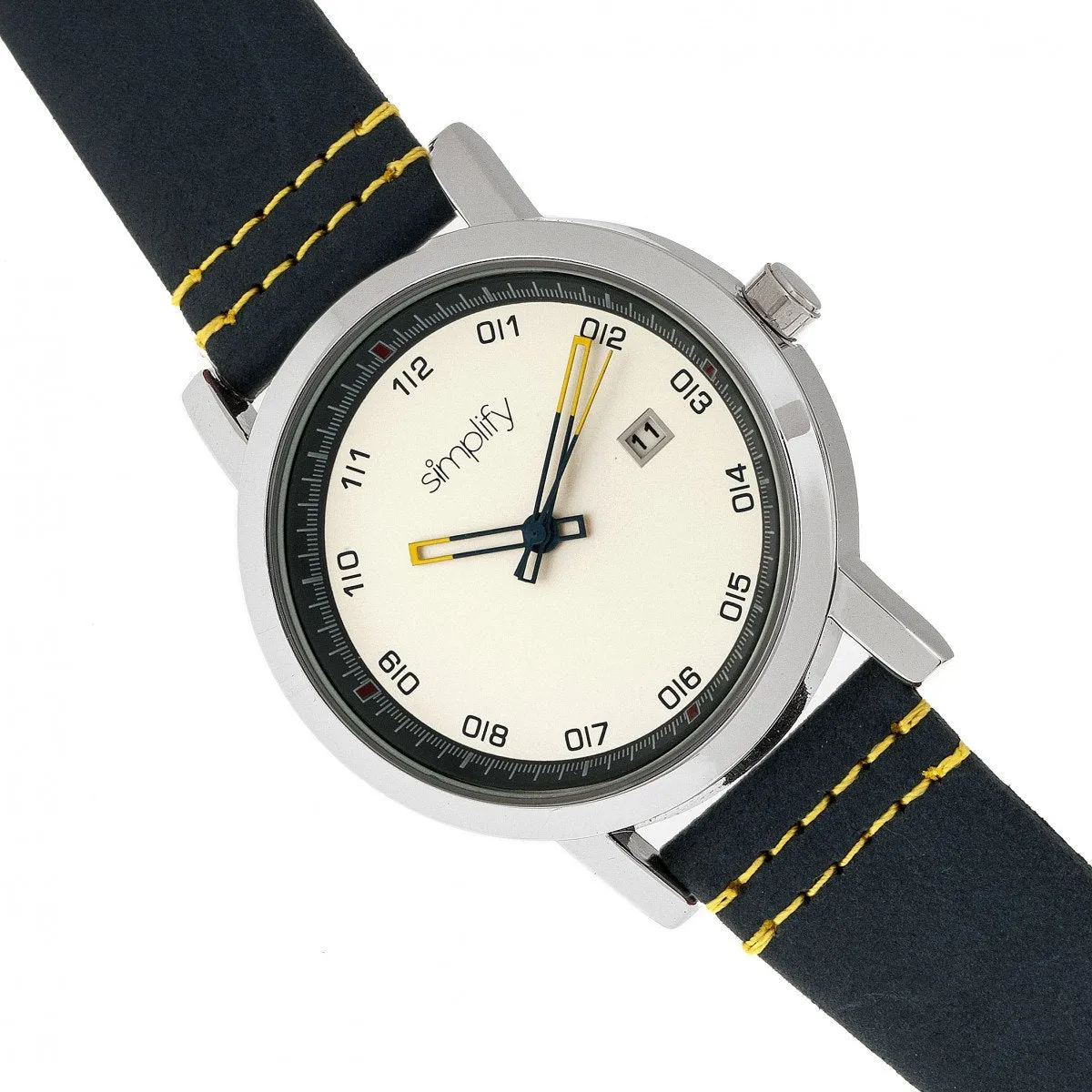 Simplify The 5300 Leather-Band Watch w/Date