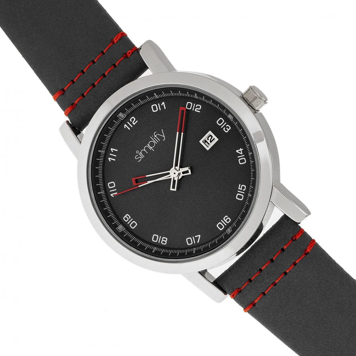 Simplify The 5300 Leather-Band Watch w/Date