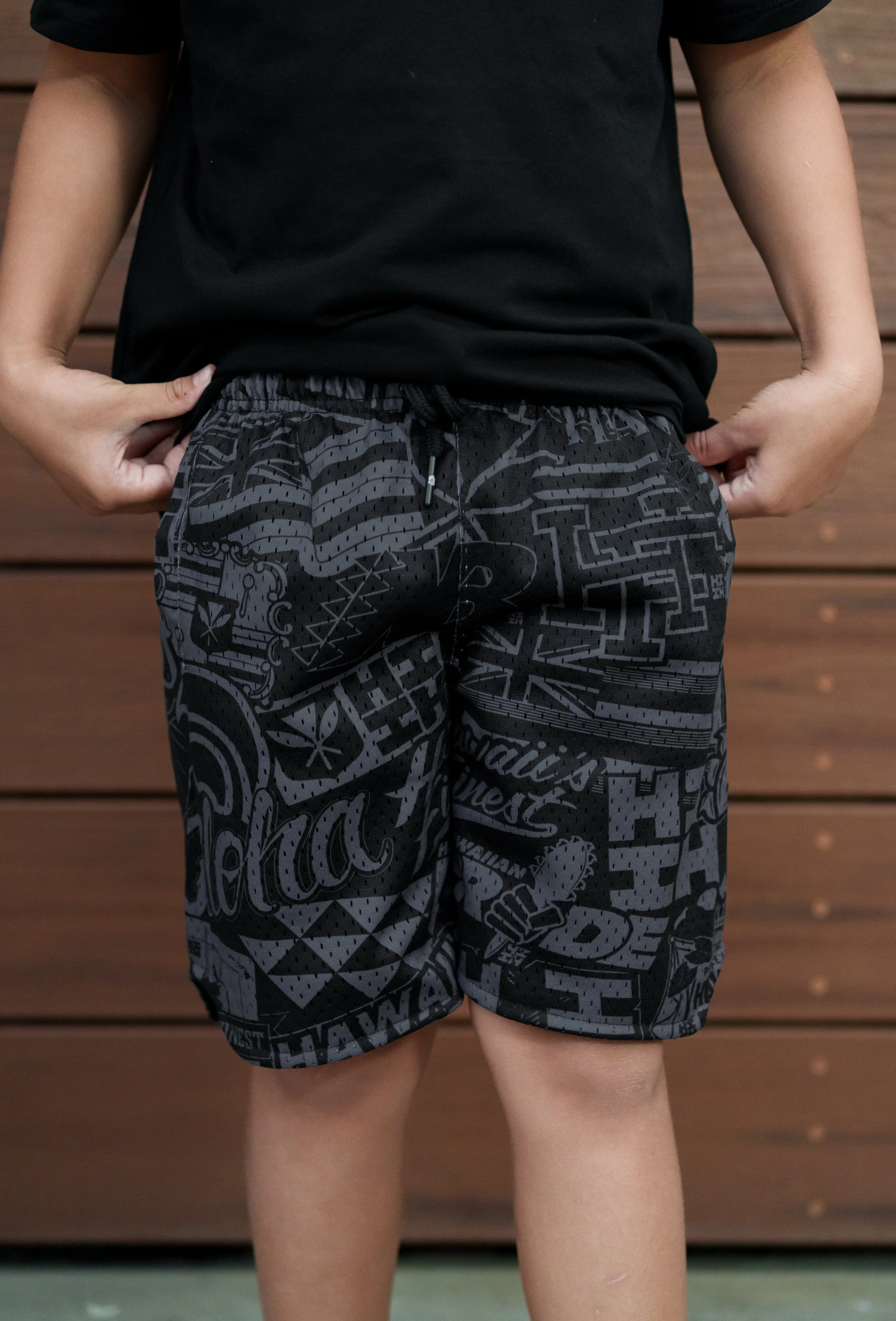 STEALTH STICKERBOMB KEIKI MESH SHORTS