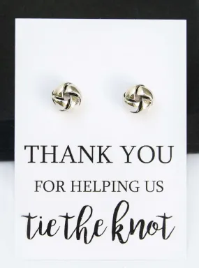 Thank You for Helping us Tie the Knot Silver Earrings