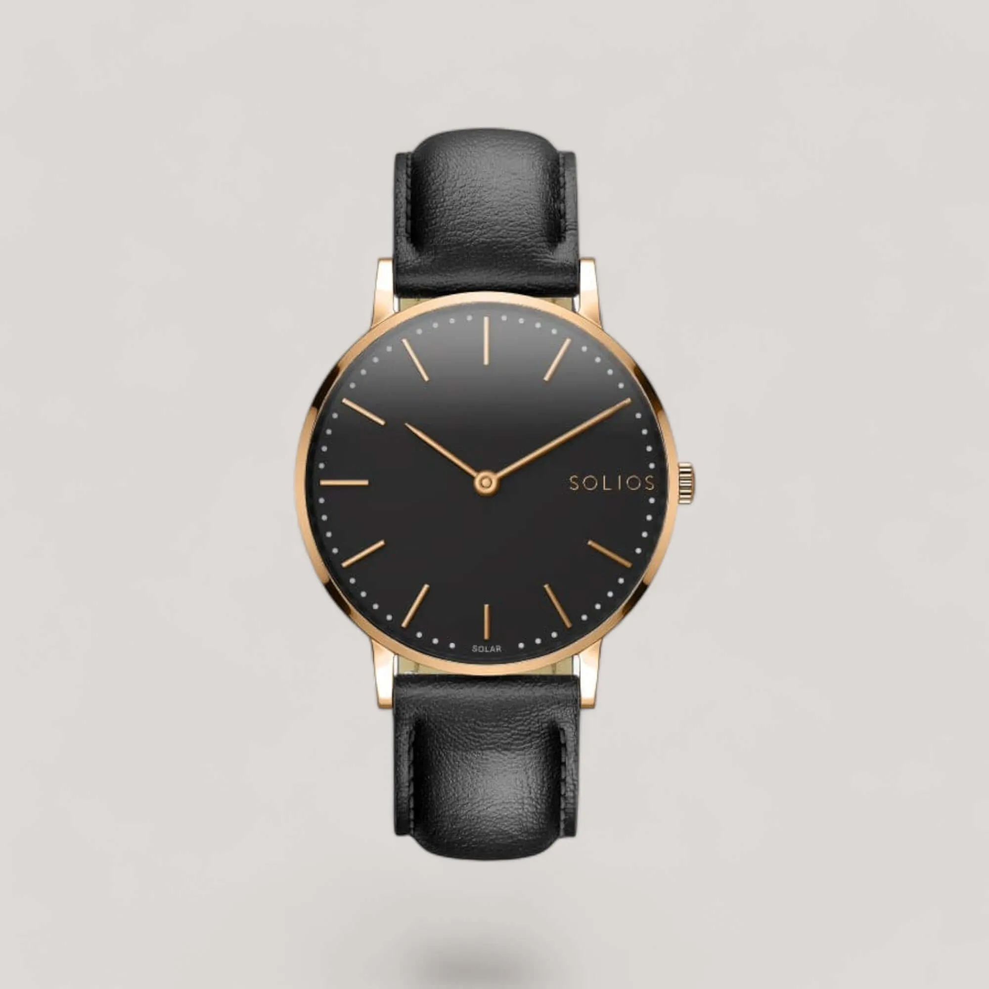 The Solar Classic | Black Dial - Rose Gold Case