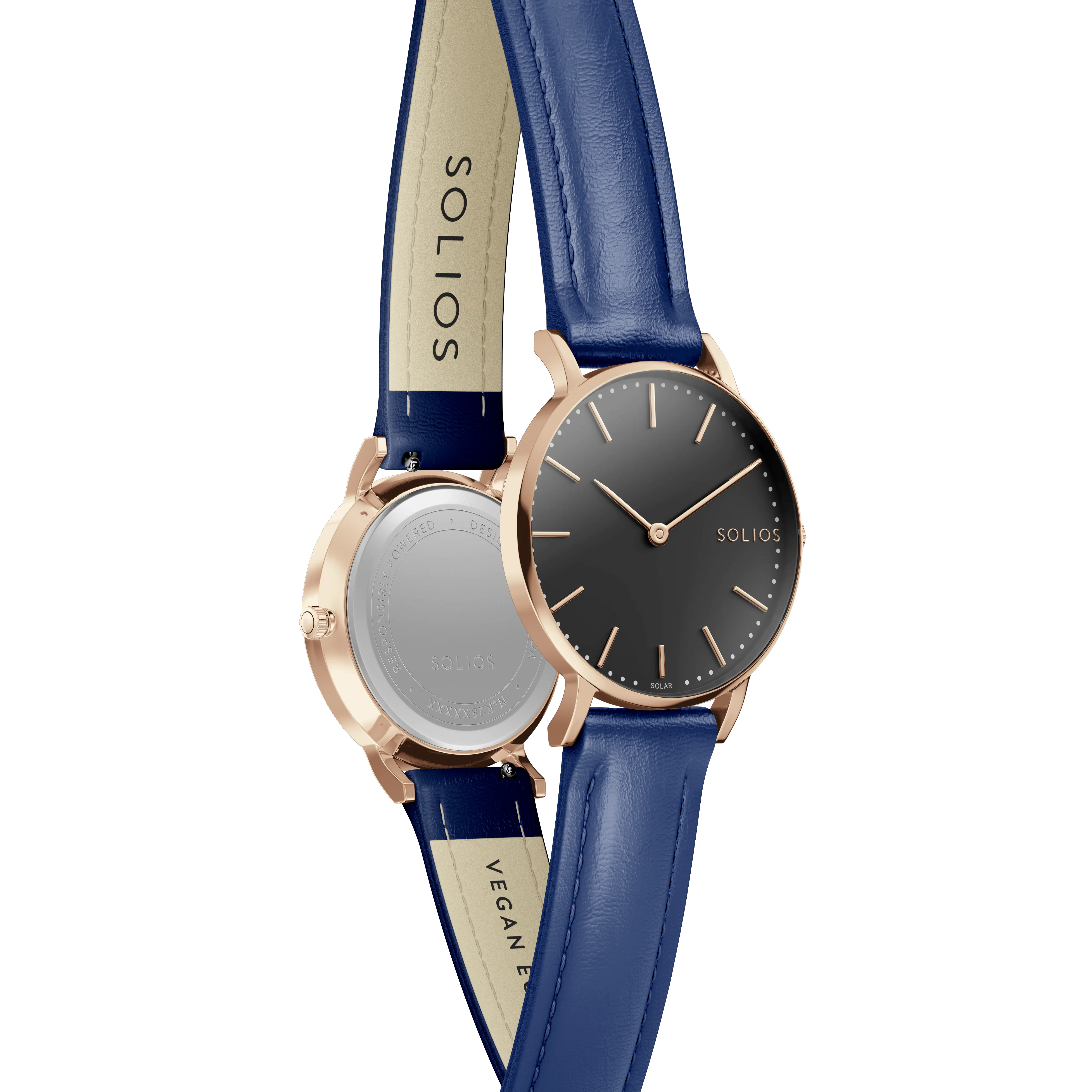 The Solar Classic | Black Dial - Rose Gold Case