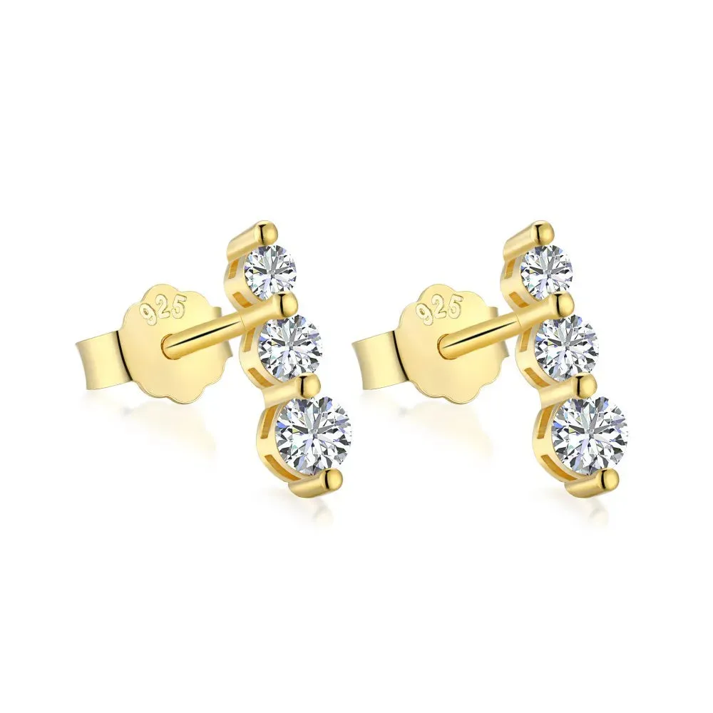 Trio Gratuated Diamond Stud Earrings